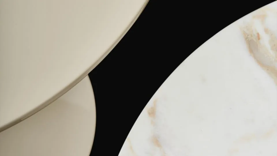 Poliform Flute round table in a room, Poliform tables