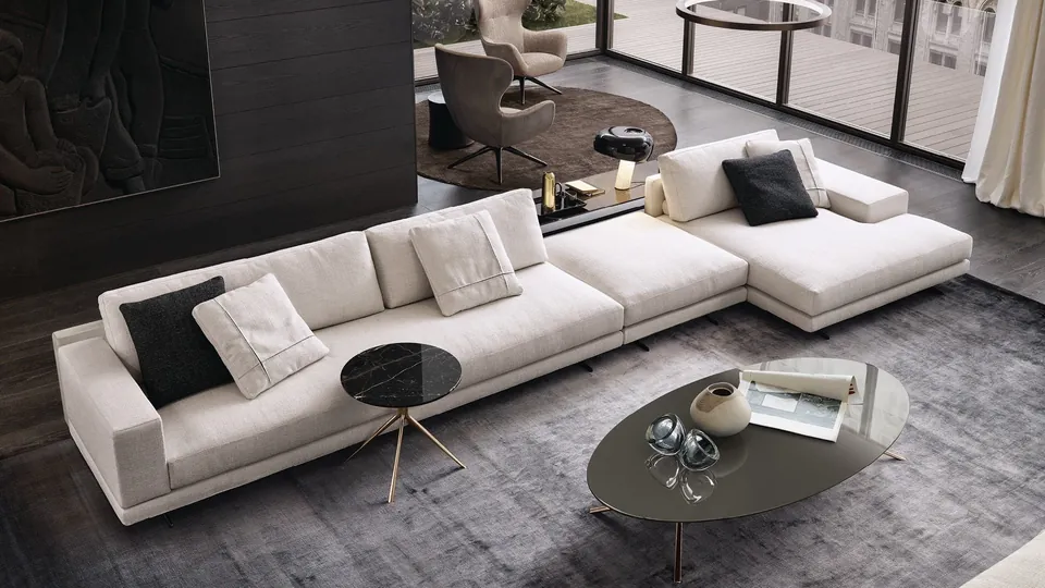 Poliform Mondrian a sofa system with its own tables, photograph 1