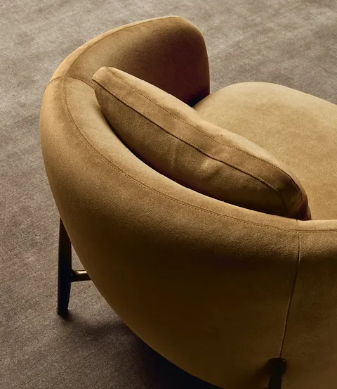 Poliform Orbis cocoon armchair, catalog photograph